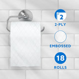 Toilet Roll 2-Ply Embossed, Soft & Gentle, 18 Rolls, 200 Sheets Each, FSC Certified