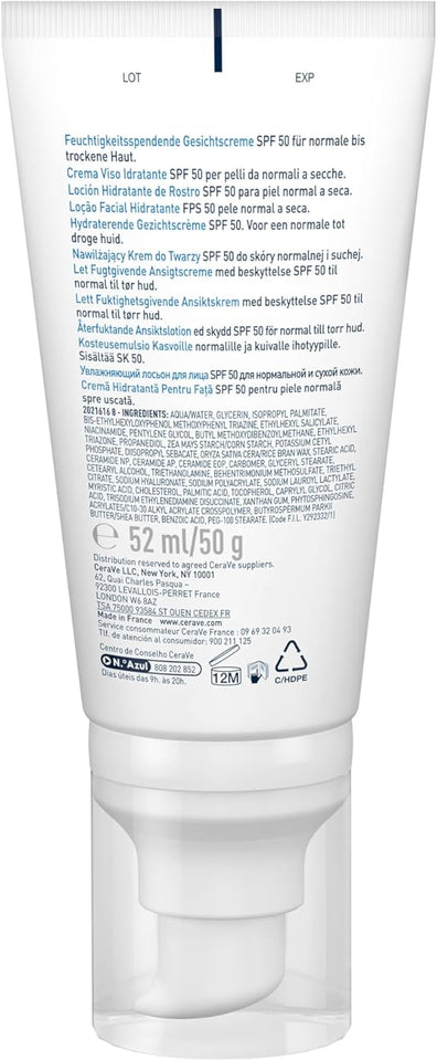 AM Facial Moisturising Lotion Normal to Dry Skin 52 ml UV Protection & Ceramides