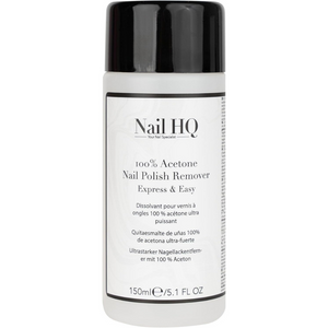 100% Acetone Nail Polish Remover 150ml | Quick Gel, Acrylic & Lacquer Removal | Vegan-Friendly
