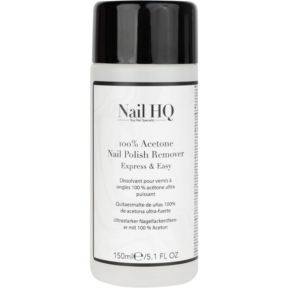 100% Acetone Nail Polish Remover 150ml | Quick Gel, Acrylic & Lacquer Removal | Vegan-Friendly