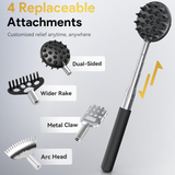 Extendable Back Scratcher with 4 Detachable Heads, Telescopic Gift for Men & Women