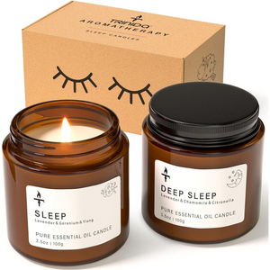 Lavender Sleep Candle Gift Set for Women & Men – Relaxation & Stress Relief Aromatherapy