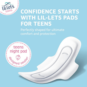 Teen Night Pads With Wings for Heavy Flow – Petite, Unscented, Soft & Breathable (10)