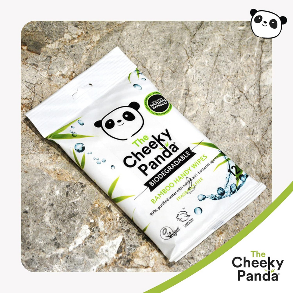 Bamboo Travel Hand Wipes | 12 Biodegradable Plastic-Free Wet Wipes for Sensitive Skin