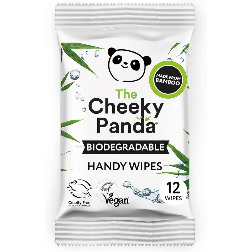 Bamboo Travel Hand Wipes | 12 Biodegradable Plastic-Free Wet Wipes for Sensitive Skin