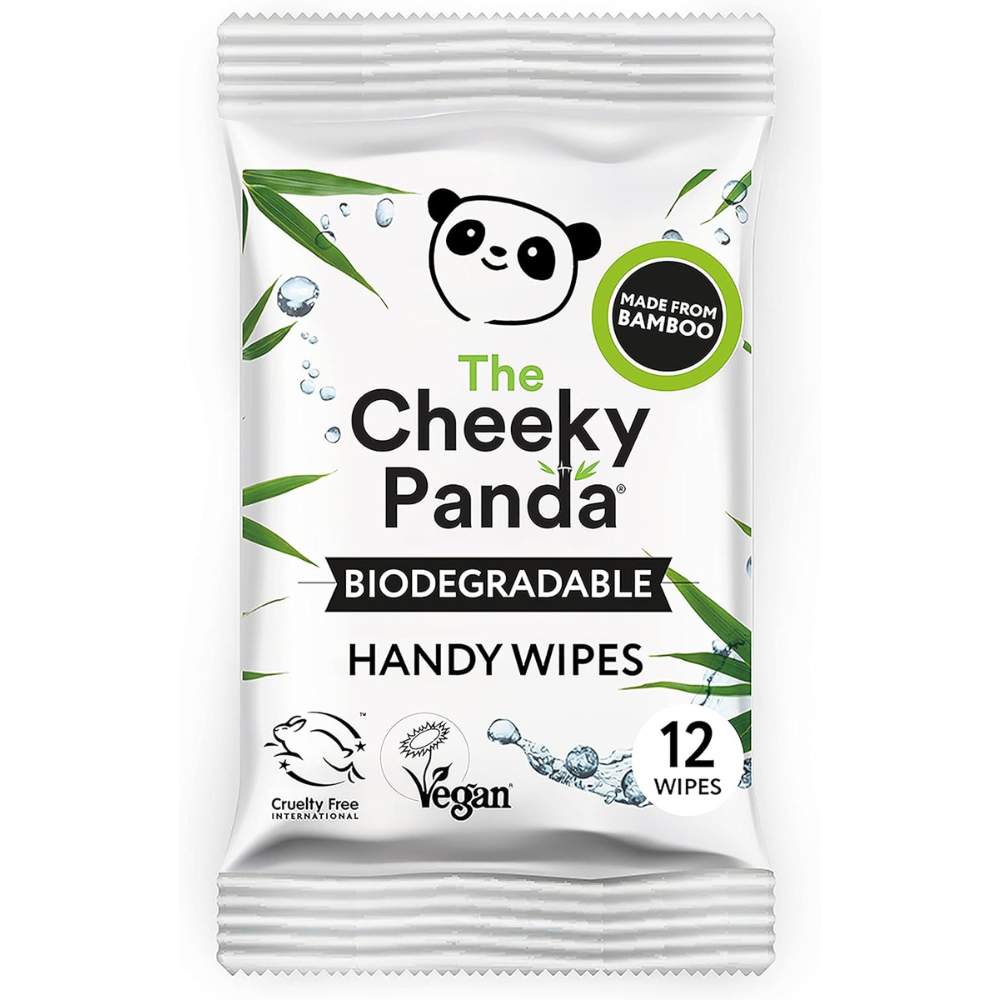 Bamboo Travel Hand Wipes | 12 Biodegradable Plastic-Free Wet Wipes for Sensitive Skin