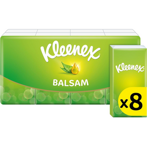 Ultra Soft 4-Ply Balsam Pocket Tissues with Aloe Vera – 8 Travel Packs (72 Tissues Total)