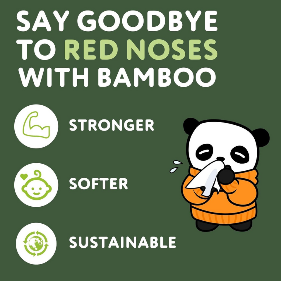 Sustainable Bamboo Facial Tissues – 3-Ply Ultra Soft Plastic Free Box (80 Tissues)