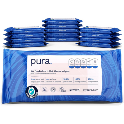 Flushable Moist Toilet Wipes, 560 Count, Plastic-Free, Biodegradable & Gentle