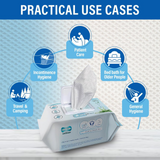Premium Full Body Cleansing Wipes for Adults – Rinse-Free, Unscented, 80 Count