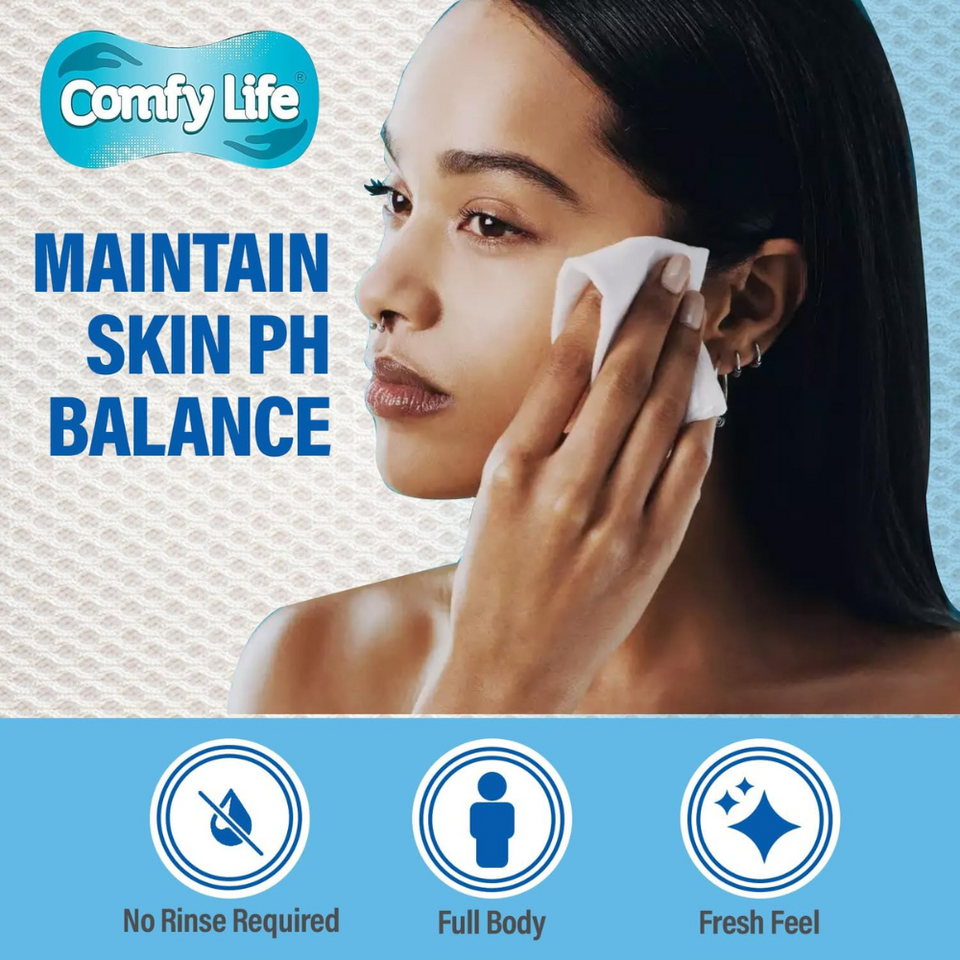 Premium Full Body Cleansing Wipes for Adults – Rinse-Free, Unscented, 80 Count