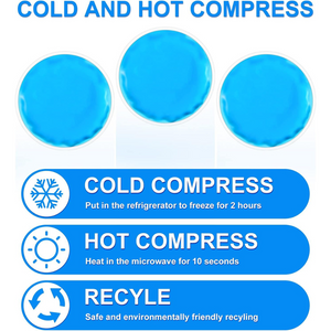 10 Pcs Reusable Hot Cold Gel Ice Packs for Kids & Adults – 7CM Mini Compress Pads