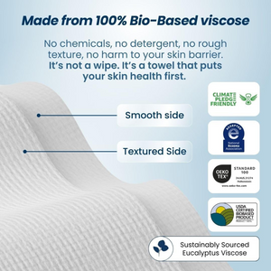Biobased Disposable Face Towels XL – Ultra Soft, Makeup Remover Wipes, 50 Ct Pack