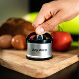 Compact Knife Sharpener with PowerGrip Suction – Sharpens Steel & Serrated Blades Easily