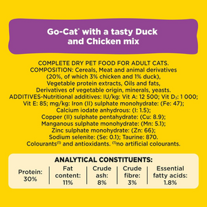 Adult Dry Cat Food Chicken & Duck Flavour 10kg – Complete Nutrition for Adult Cats