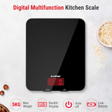 Digital Kitchen Scale – 5kg/11lb LCD Food Scale with Tare, Glass Platform & Batteries