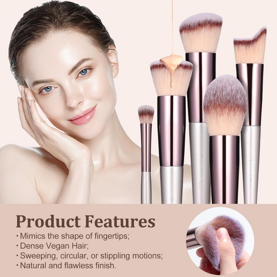 18 Pcs Makeup Brush Set – Premium Synthetic Brushes for Face & Eyes with Black Case