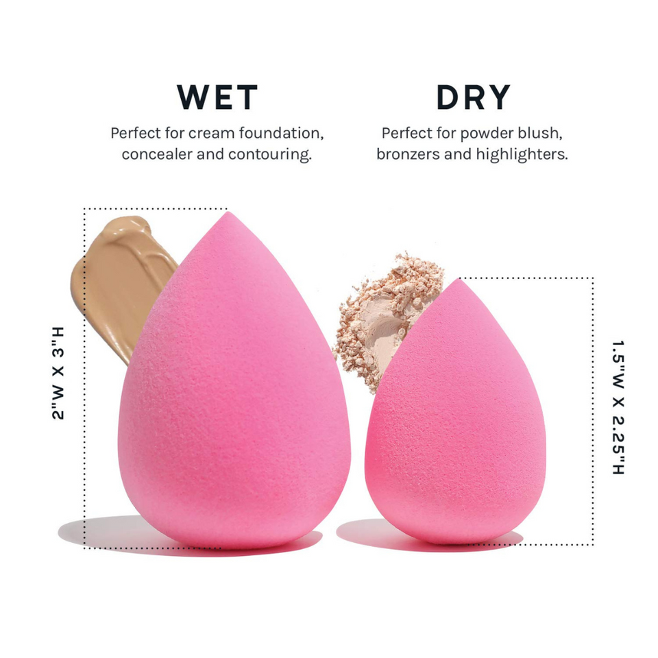 Latex-Free Makeup Sponge Blender – Soft Pink Beauty Tool for Foundation & Concealer