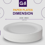 100 Disposable Paper Plates 9 Inch – White, Microwavable, for Parties & Events