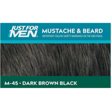 Moustache & Beard Dye M45 – Dark Brown Black, Grey Coverage, Brush Included, 28g
