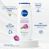 Cashmere & Cotton Oil Shower Gel 250ml | Hydrating Body Wash with Vitamin C & E, Orchid Scent