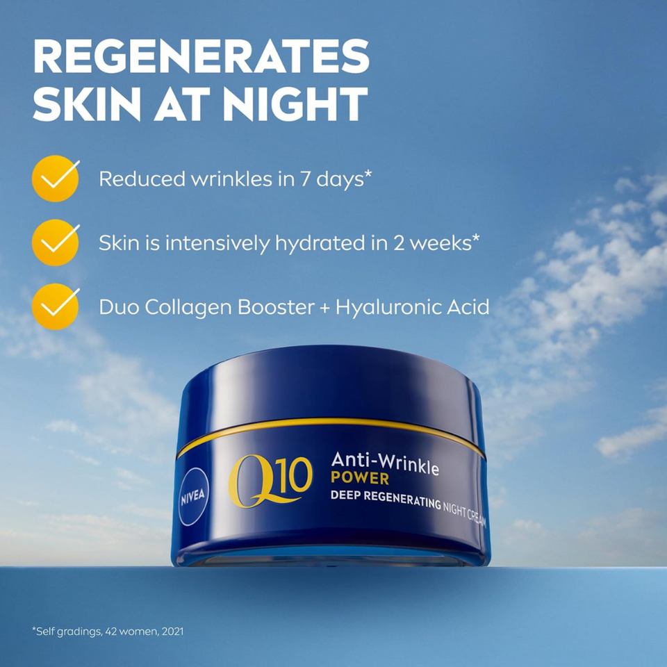 Q10 Anti-Wrinkle Firming Night Cream with Hyaluronic Acid & Vitamin C – 50ml