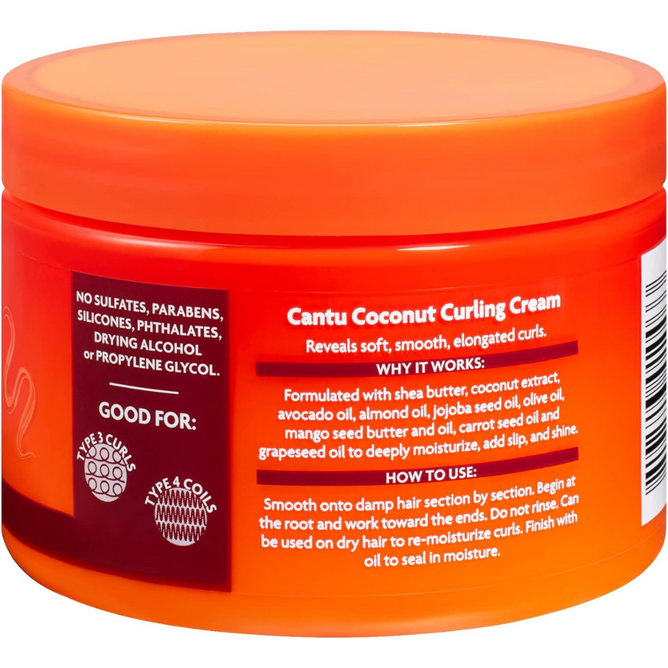 Coconut Curling Cream for Curly Hair – Frizz Control & Moisture, Shea Butter, 340g