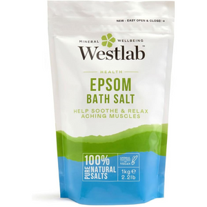 Reviving Epsom Bath Salt 1kg Pouch for Muscle Relief & Recovery – Pure & Unscented