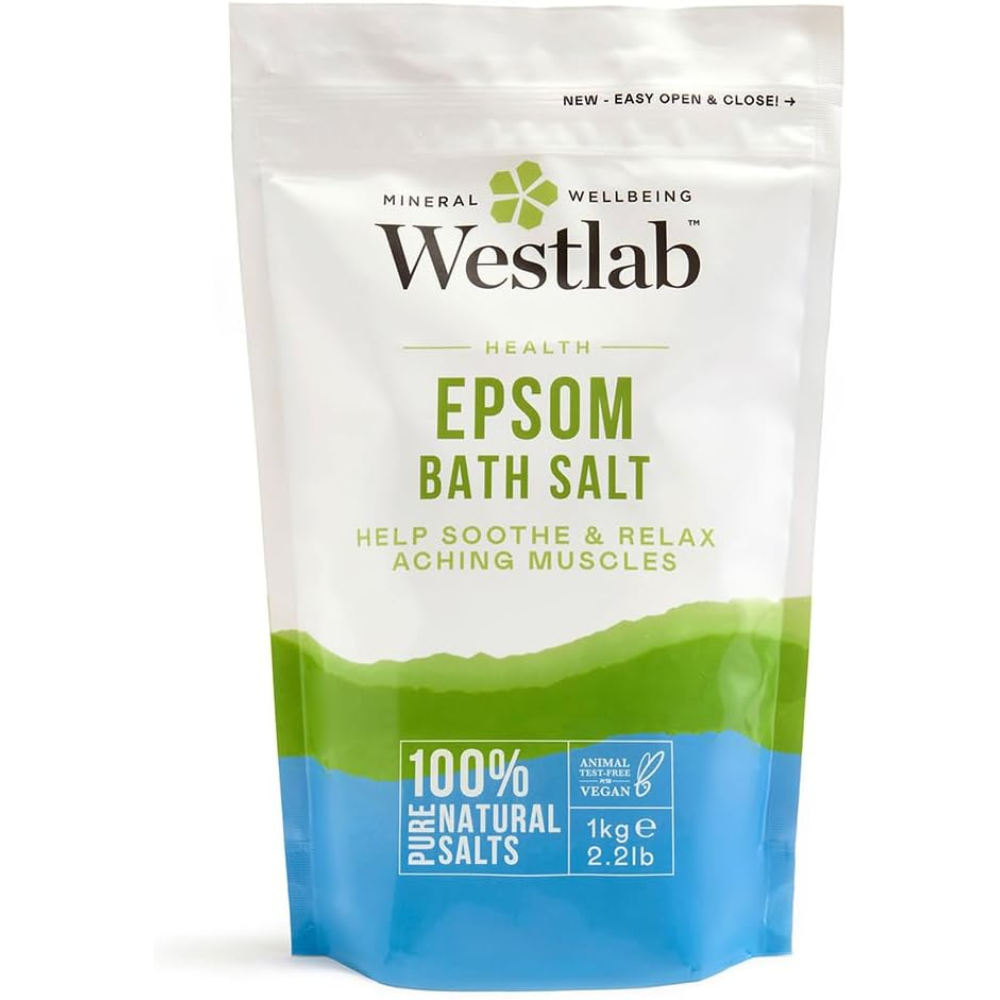 Reviving Epsom Bath Salt 1kg Pouch for Muscle Relief & Recovery – Pure & Unscented