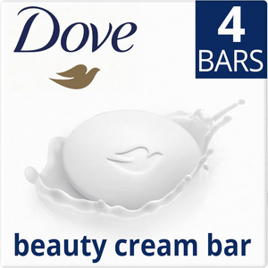Moisturising Beauty Soap Bars for Sensitive Skin – 4 Pack (4 × 90g) with ¼ Cream