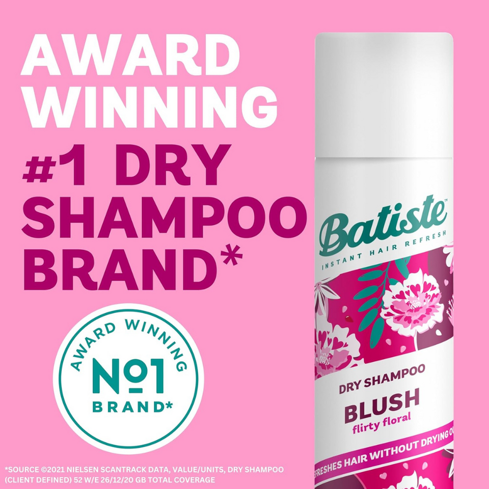 Dry Shampoo Spray Blush Scent 200ml | No Rinse Hair Refresher for Oily Hair & Volume Boost