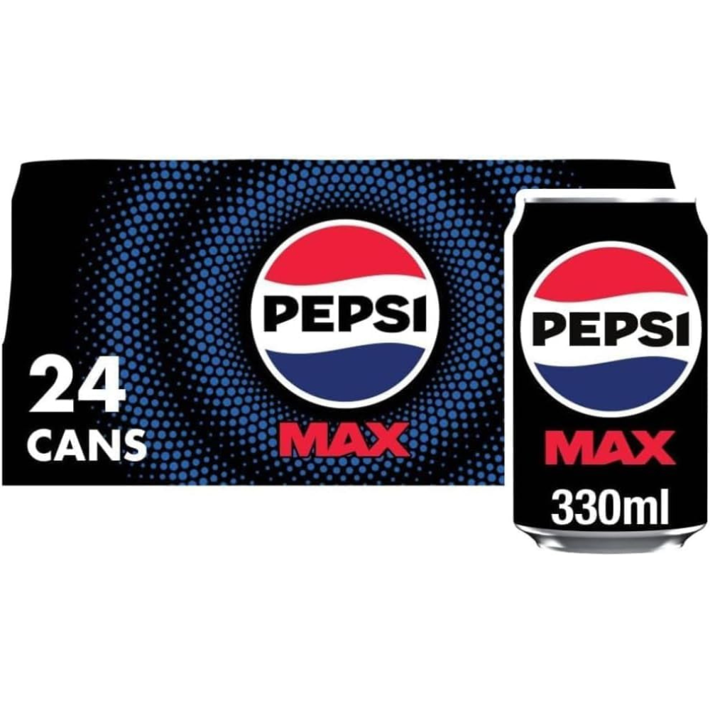 Pepsi Max No Sugar Cola Cans 24 x 330ml Pack – Bold Taste Zero Calorie Soft Drink