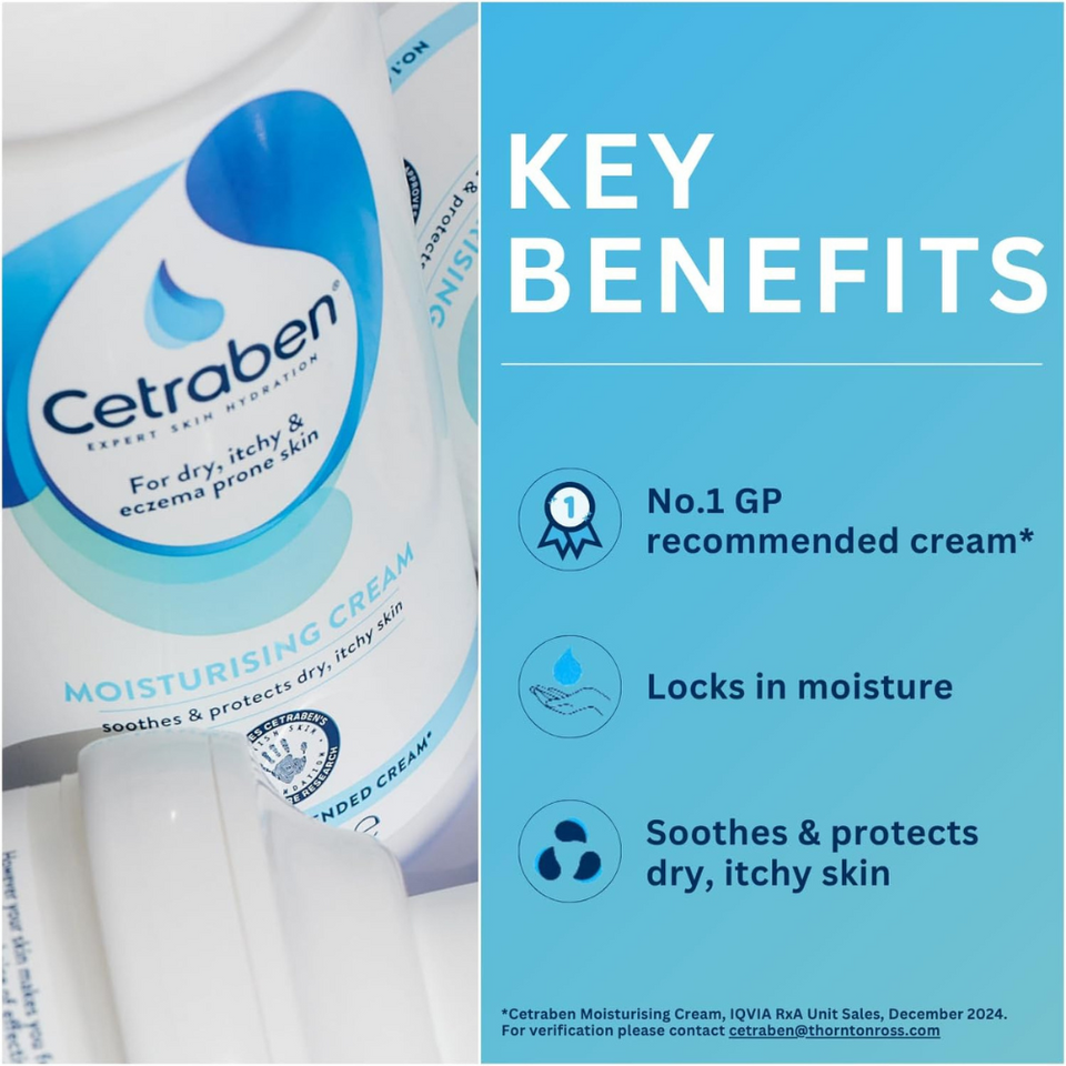Moisturising Cream for Dry, Itchy, Sensitive & Eczema-Prone Skin – 475ml Fragrance-Free