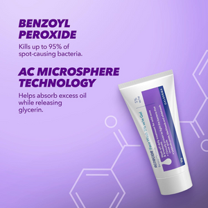 Acne Face Wash Gel 5% Benzoyl Peroxide – Spot Treatment for Sensitive Skin 50g