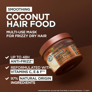 3-in-1 Hair Mask for Frizzy & Curly Hair – Coconut Oil, Vegan, Anti-Frizz Treatment, 400ml