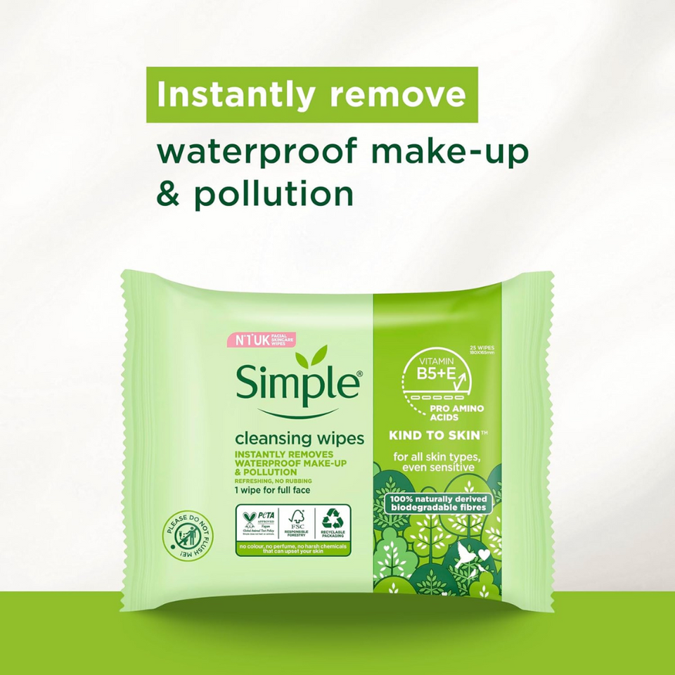 Biodegradable Cleansing Face Wipes for Sensitive Skin – 6x25 Waterproof Makeup Remover