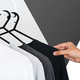 25-Pack Strong Plastic Clothes Hangers with Clips for Adults – Black, 37.5 cm Wide