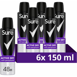Men’s Anti-Perspirant Deodorant Spray 48h Protection, MotionSense, 6x150ml Pack