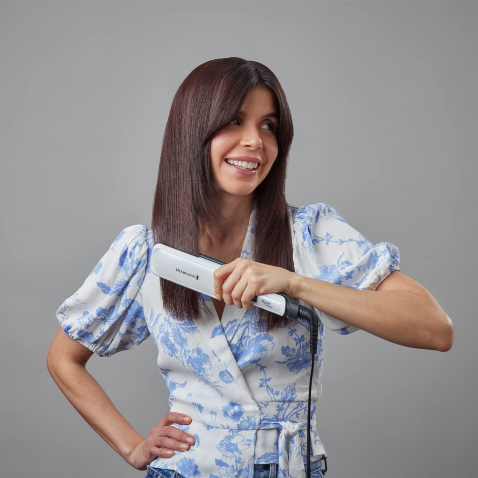 Shine Therapy Wide Hair Straightener – Ceramic Plates with Argan Oil, 9 Heat Settings, S8550