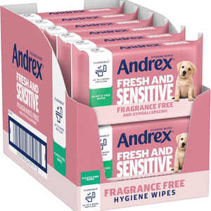 Fresh & Sensitive Flushable Toilet Wipes, 12 Packs, Hypoallergenic & Fragrance-Free, 360 Count