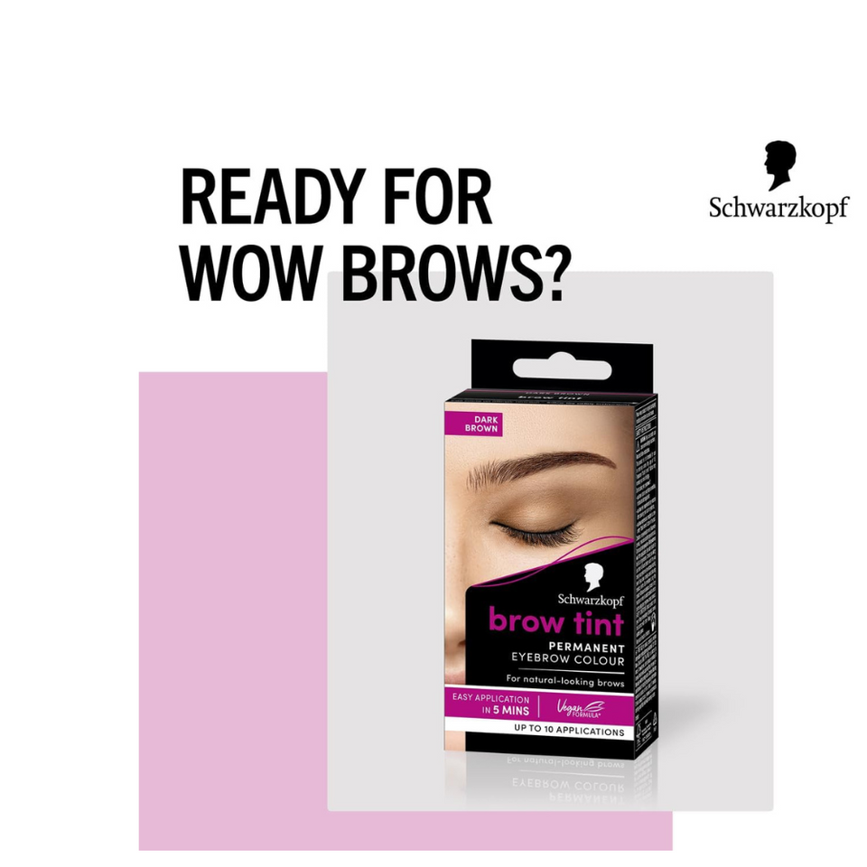 Permanent Eyebrow Tint Kit Dark Brown | Long-Lasting Natural Brow Dye with Brush & Bowl