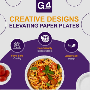 100 Disposable Paper Plates 9 Inch – White, Microwavable, for Parties & Events