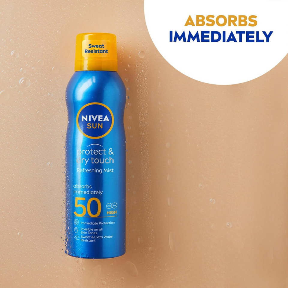SPF 50 Sun Mist Spray 200ml – Water-Resistant UV Protection, Non-Greasy, Quick Absorption