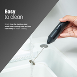 Handheld Electric Milk Frother – Stainless Steel Coffee Whisk for Lattes, Matcha & Shakes