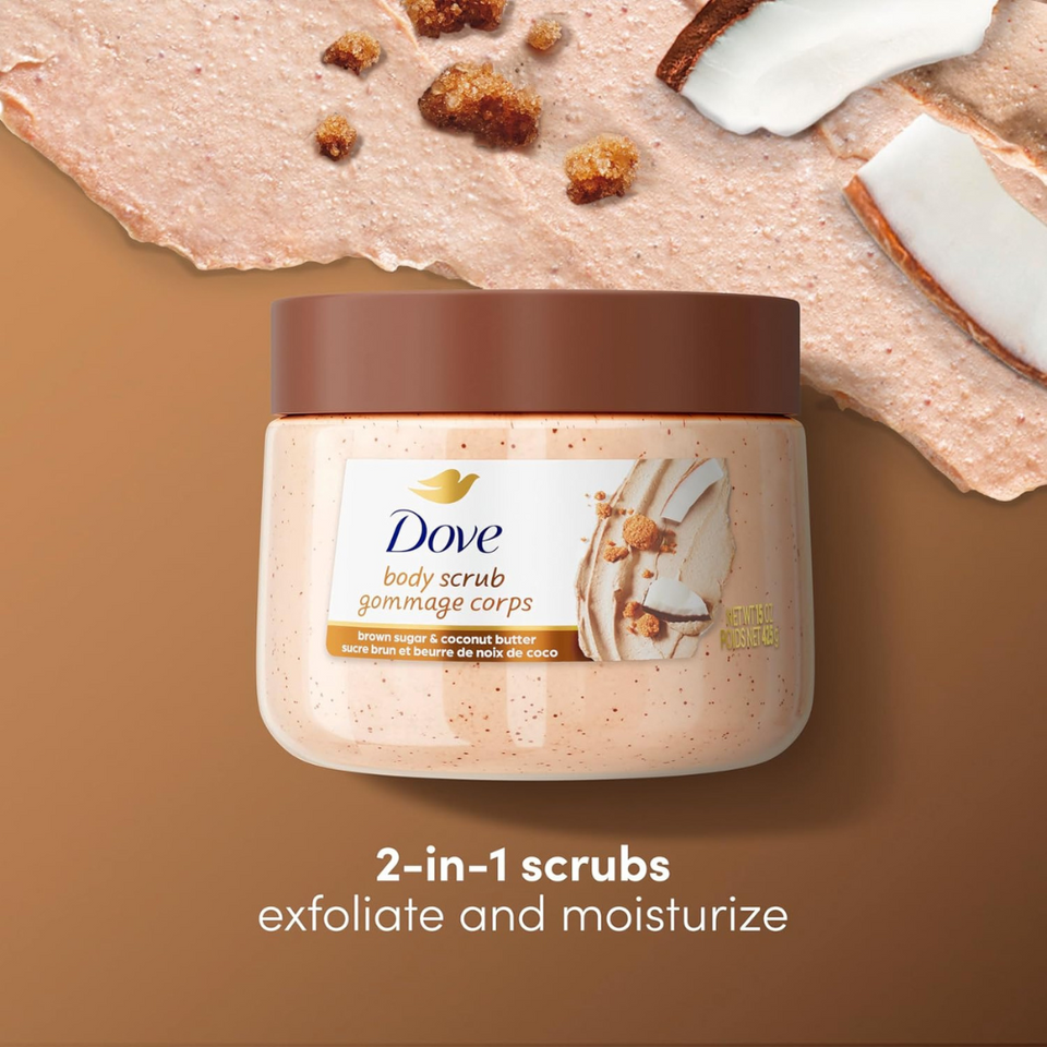 Brown Sugar & Coconut Butter Body Scrub – Exfoliates & Nourishes for Radiant Skin, 15 oz