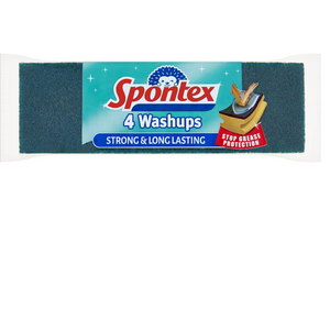 4-Pack General Purpose Sponge Scourers – Long Lasting, Anti-Grease, 6.8 x 4 x 8.6 cm