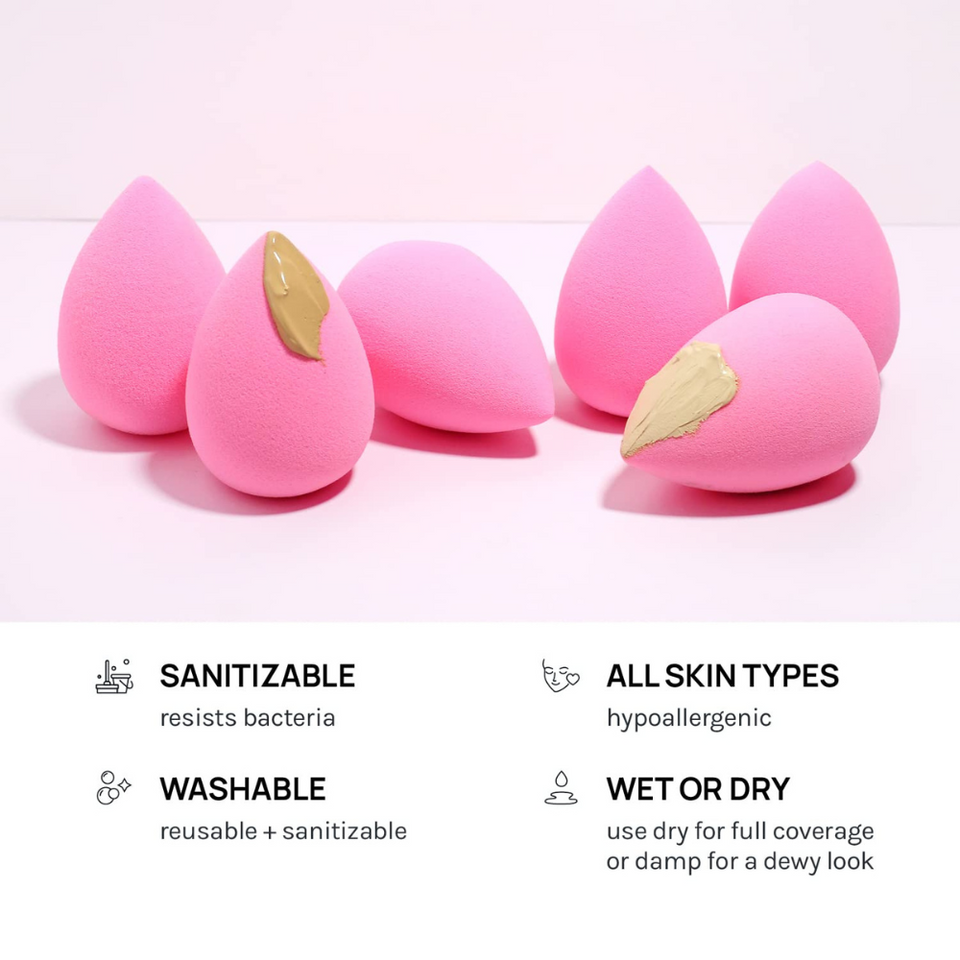 Latex-Free Makeup Sponge Blender – Soft Pink Beauty Tool for Foundation & Concealer