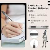 8-Pack Black Ballpoint Pens – Retractable, Soft Grip, Smooth Ink, Everyday Writing