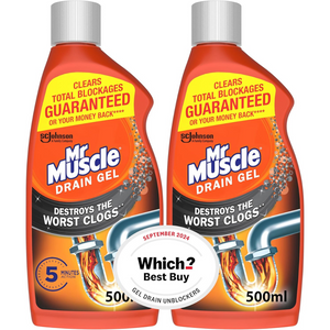 Heavy Duty Drain Unblocker Gel – Sink & Pipe Cleaner, 2 × 500 ml, Cuts Through Clogs Fast