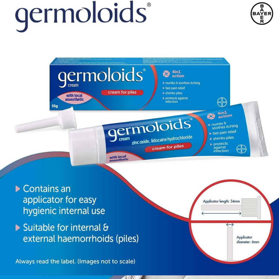 Hemorrhoid Relief Cream with Anaesthetic for Pain & Itch | 55g | Fast-Acting Formula